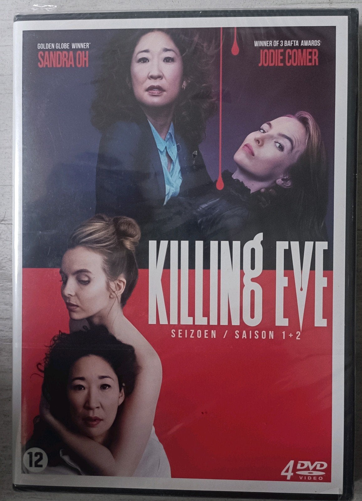 NIEUW IN SEAL: Killing Eve - Seizoen 1 + 2 (4-DVD Boxset) NL, Cd's en Dvd's, Ophalen of Verzenden, Nieuw in verpakking, 1 bandje