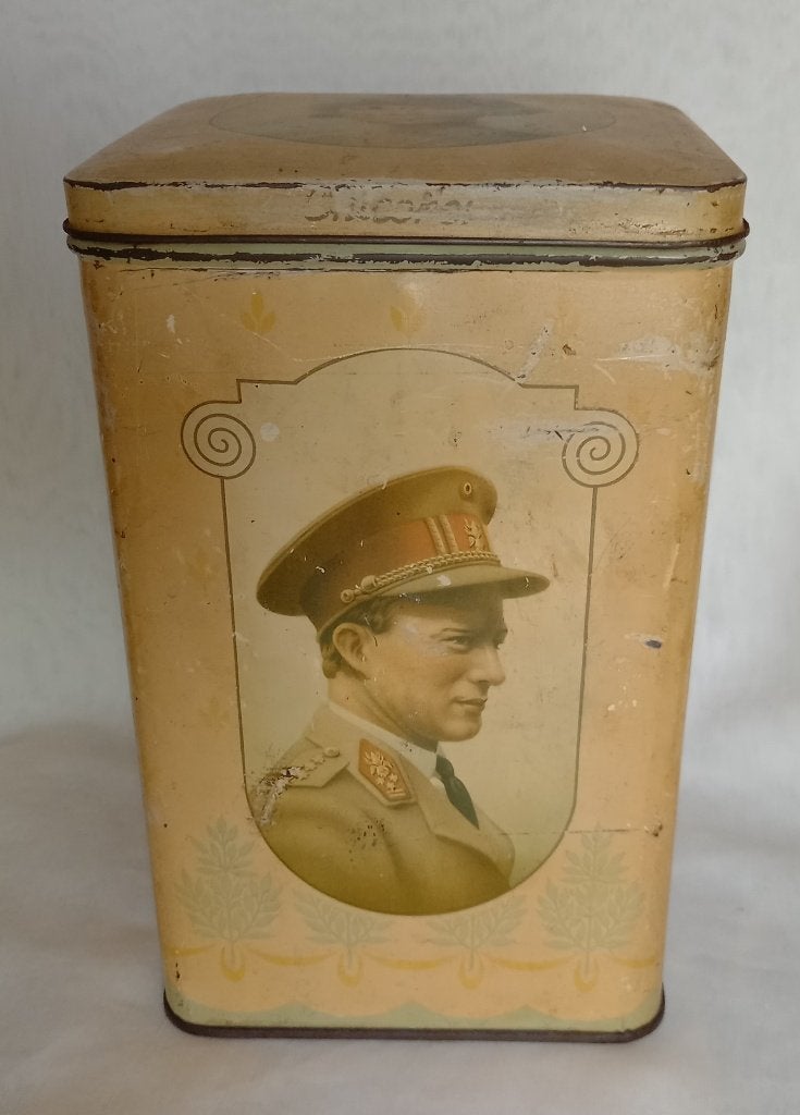 Blik 'Chicorei' Belgische Koningshuis (Koning Leopold III), Verzamelen, Verzenden, Gebruikt, Koffie