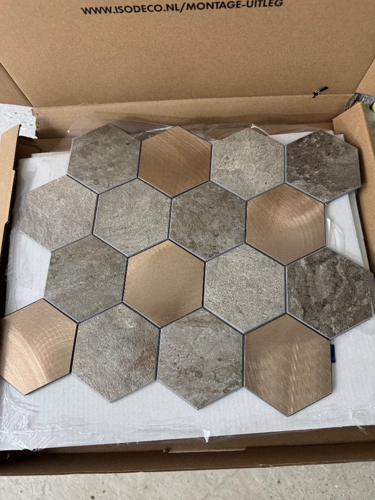 85 Zelfklevende Japandi Mozaïek Tegels - Hexagon, Ophalen, Overige materialen, Wandtegels, Nieuw