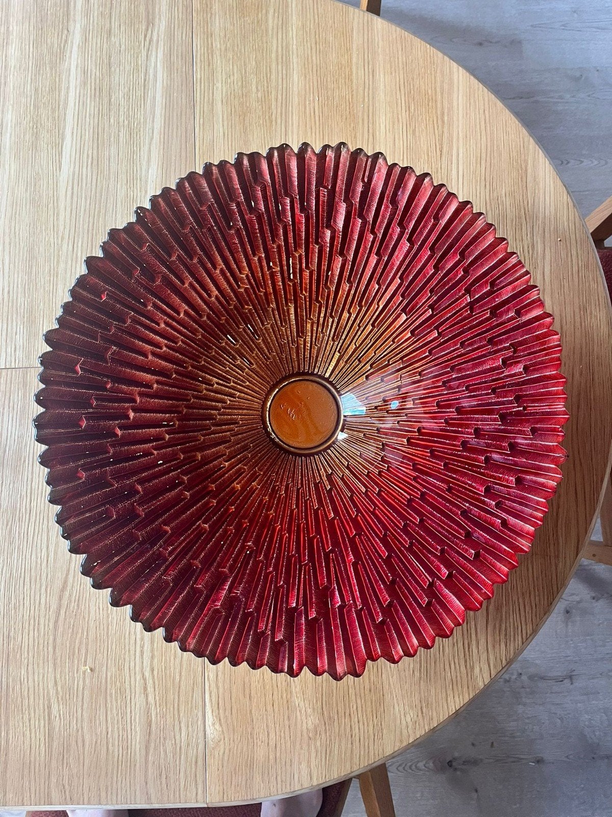 Decoratieve schaal rood/oranje glas, Ophalen of Verzenden