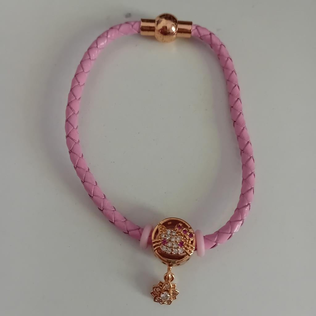 Hello Kitty Armband met Magneetsluiting - Roze Gevlochten, Sieraden, Tassen en Uiterlijk, Ophalen of Verzenden