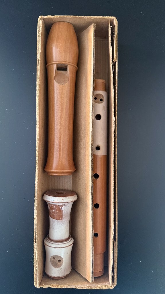 Vintage | AURA Houten Blokfluit, Muziek en Instrumenten, Blaasinstrumenten | Blokfluiten, Ophalen of Verzenden, Gebruikt, Alt