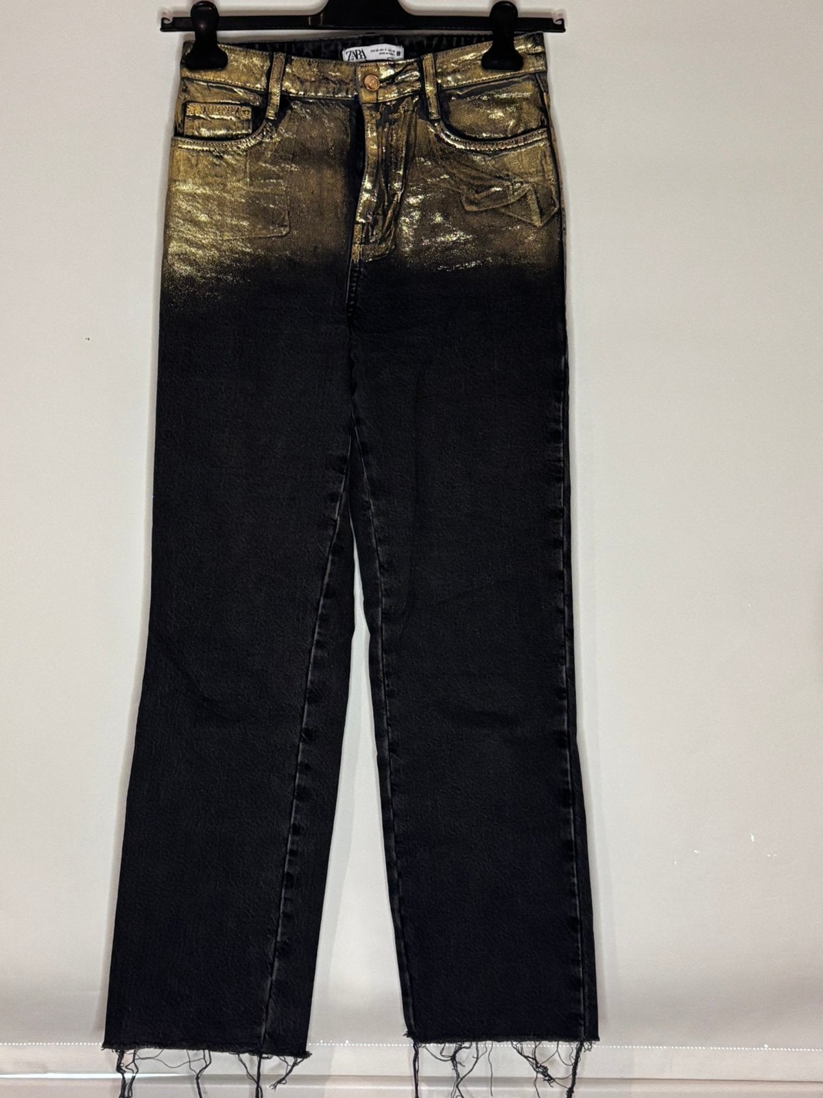 Zwart met goud zara jeans hoog model, ., Zwart, Ophalen of Verzenden, Zo goed als nieuw