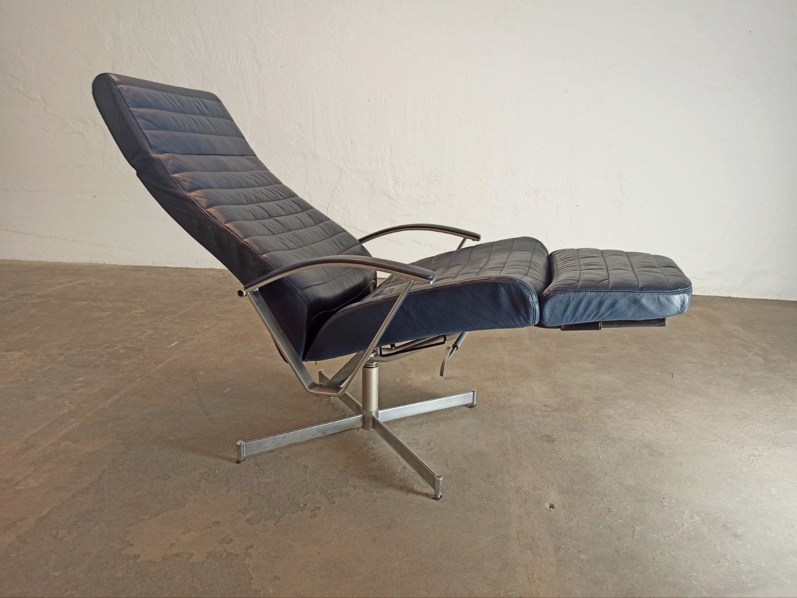 Vintage leren swivel recliner fauteuil, relaxfauteuil, Ophalen, Tweedehands, Tweedehands, Leer