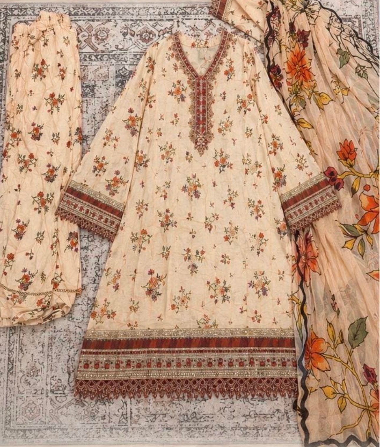 Desi kurta, Kleding | Dames, Maat 38/40 (M), Beige, Nieuw, Ophalen of Verzenden