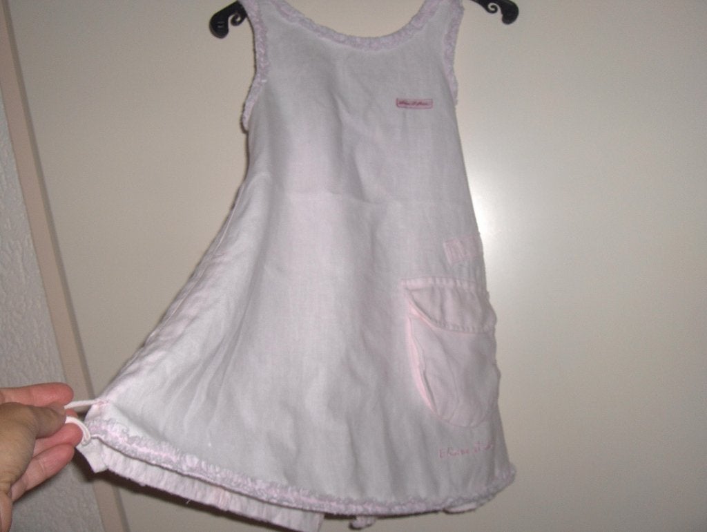 Mouwloos roze linnen jurkje ELIANE ET LENA 86/92 nieuwstaat, Meisje, Jurkje of Rokje, Eliane et Lena, Ophalen of Verzenden