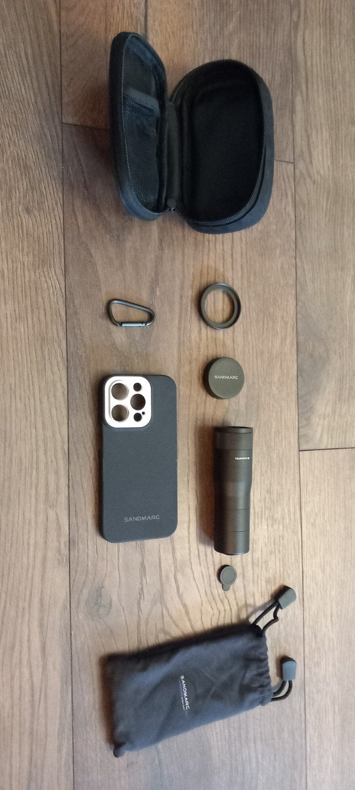SANDMARC Telephoto 6x lens + hoesje iPhone 14 Pro, Kunststof, Zwart, Hoesje of Tasje, Ophalen of Verzenden