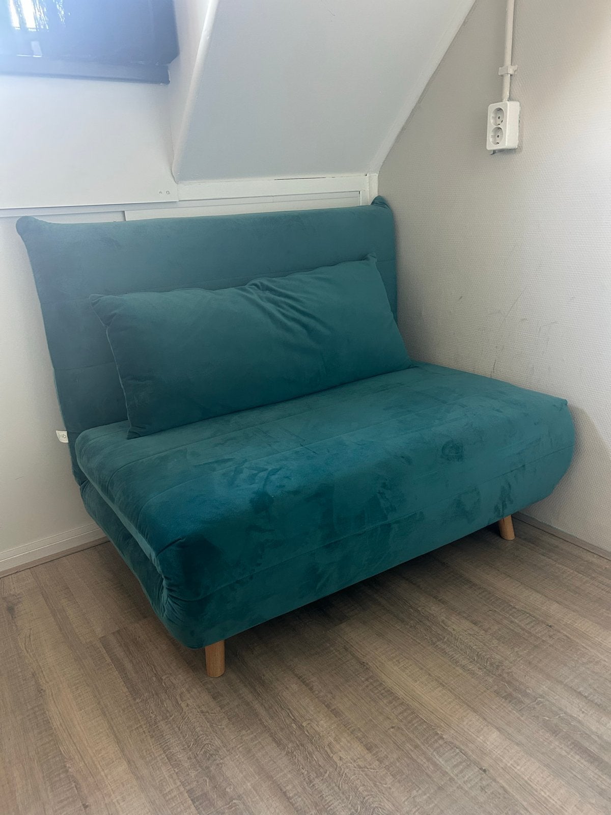 slaapbank/opklapbed, Ophalen, Eenpersoons, Blauw, 190 cm of minder