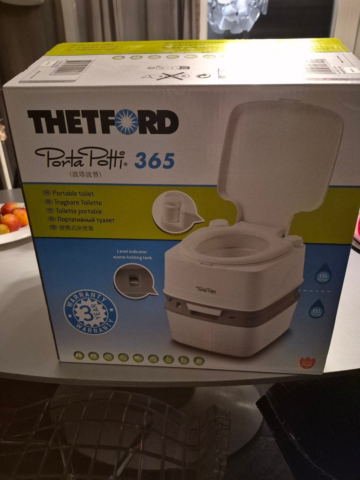 Thetford Porta Potti 365 - Draagbaar Toilet (Nieuwstaat), Caravans en Kamperen, Ophalen of Verzenden, Zo goed als nieuw