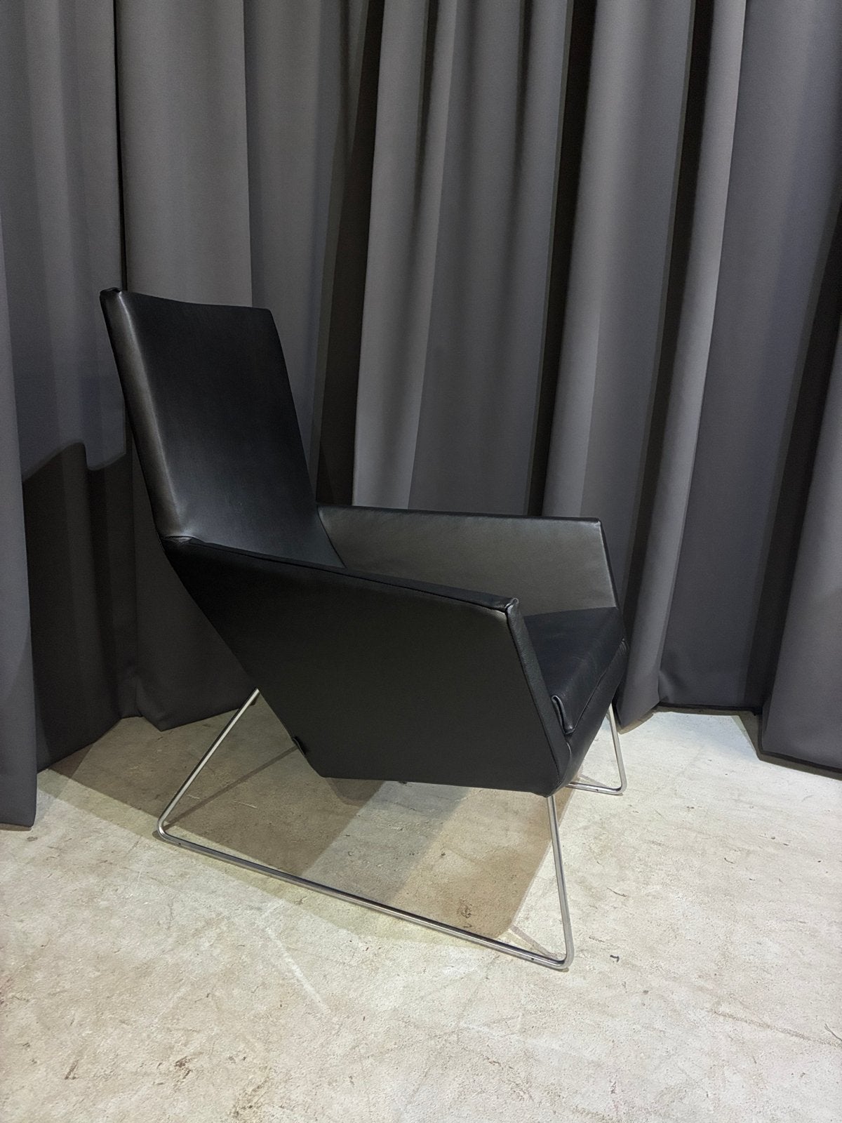 Label Don zwart leren fauteuil - Nieuw Leer -, Ophalen, ., 50 tot 75 cm, .
