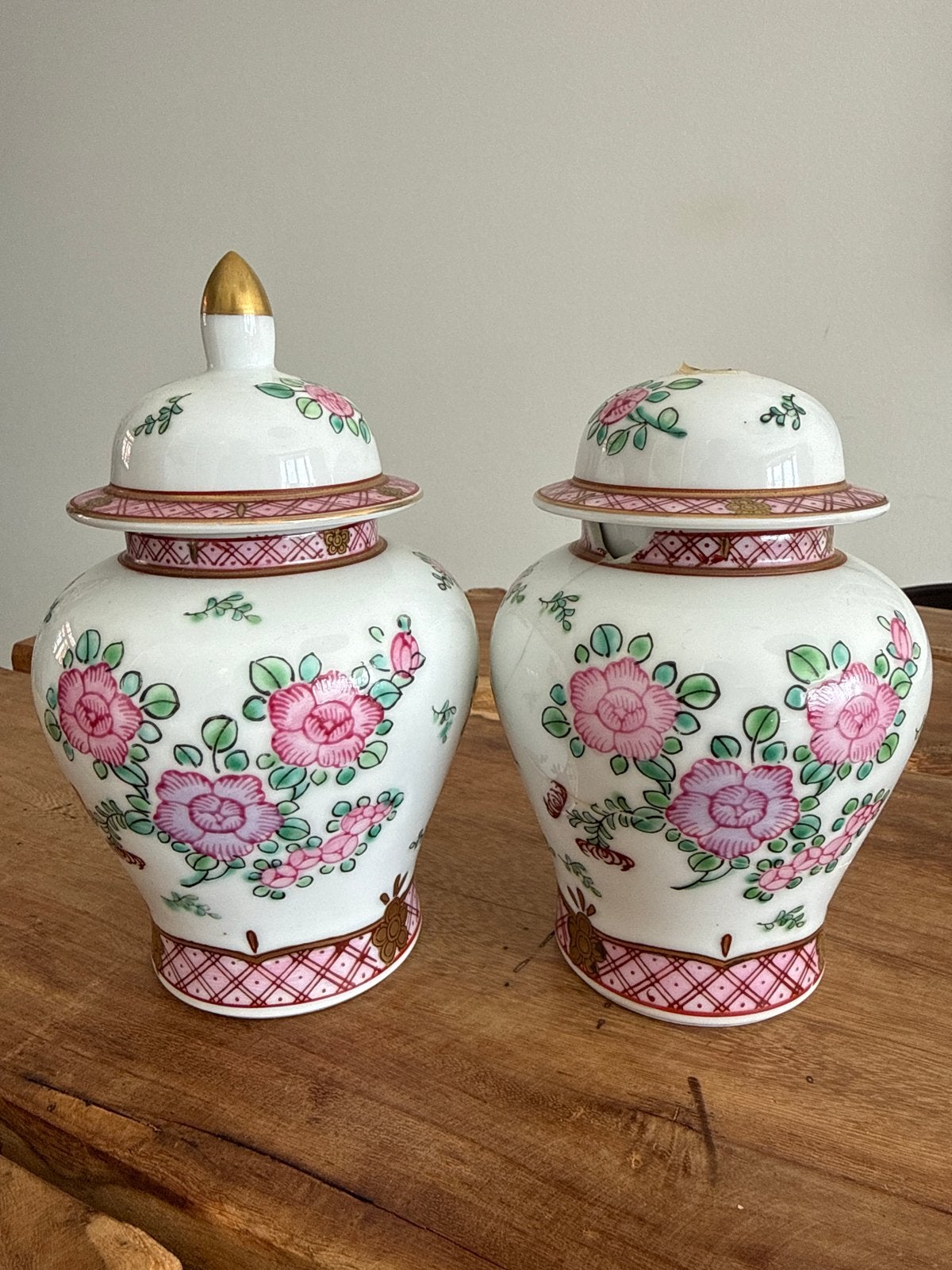 Set van 2 handgeschilderde Gold Imari gemberpotten, Ophalen of Verzenden