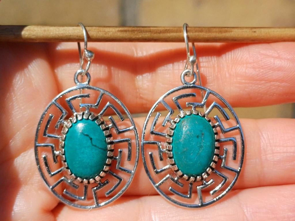 Vanoli 925 zilveren oorbellen met turquoise, Daiva1973@hotmail.com, Hangers, Vanoli, Blauw