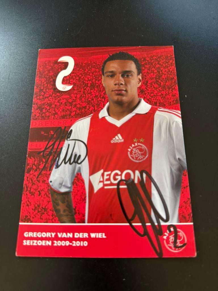 Spelerskaart Gregory van der Wiel Ajax, Ophalen of Verzenden, Zo goed als nieuw, Ajax, Spelerskaart