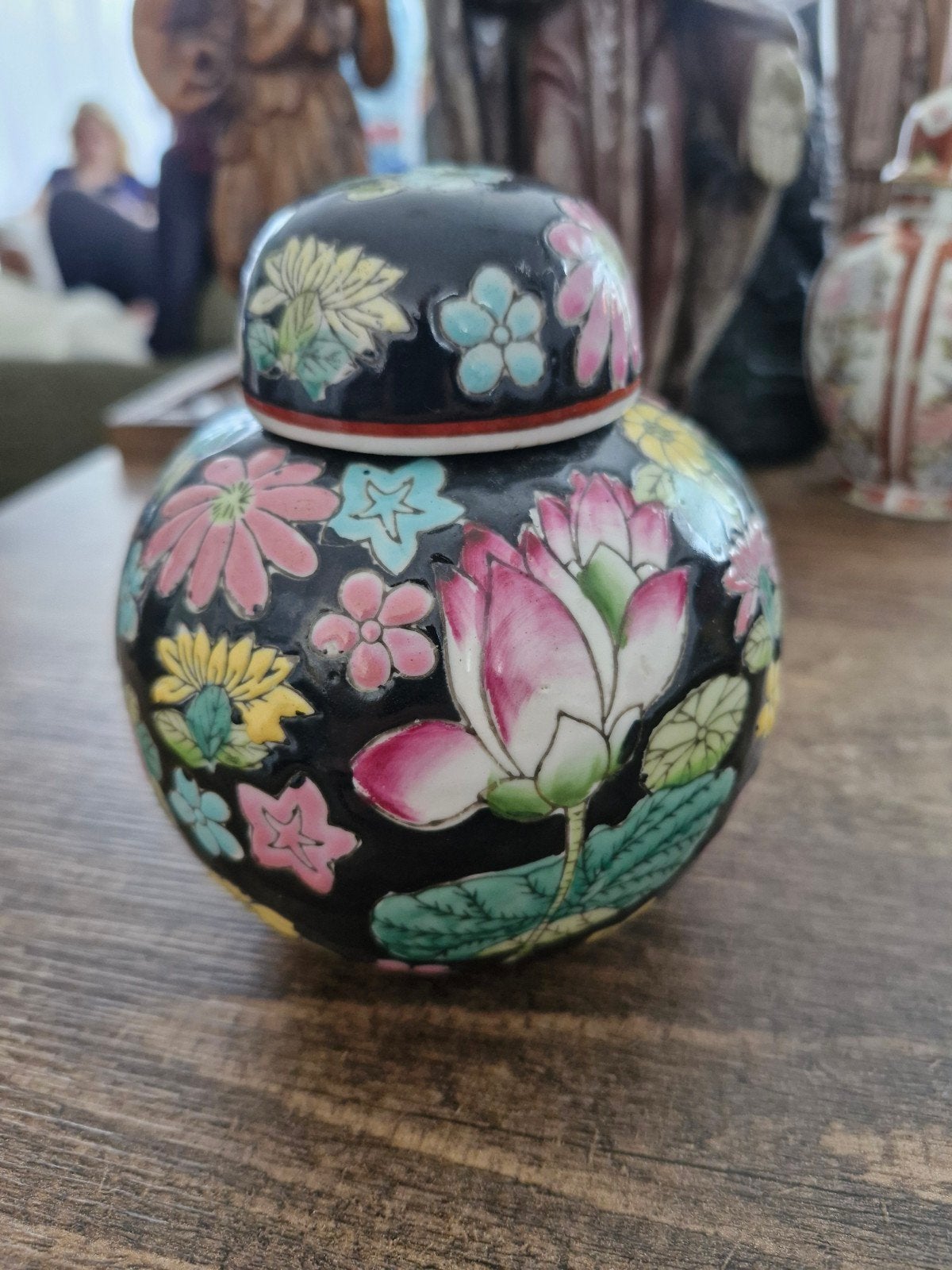 Chinees gemberpotje met bloemen, Ophalen of Verzenden