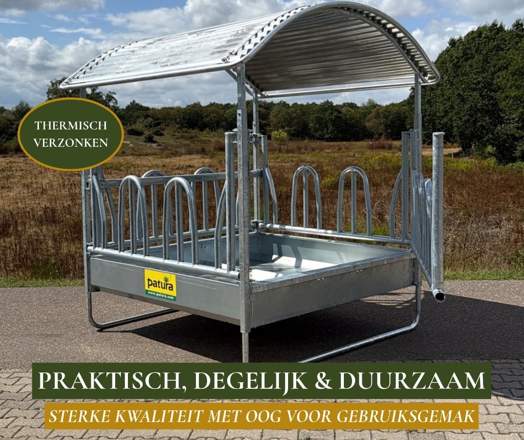 Hooiruif, Hay feeder, Voerplaats, Voederplek, Opfok, Schaijk, Info@veldomheiningen.nl, 4 paarden of pony's of meer