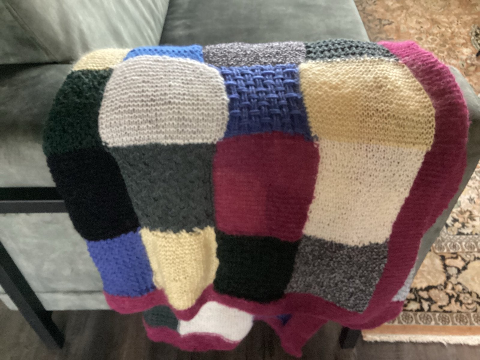 Lapjesdeken Warm en decoratief gebreid plaid van diverse wol, Wol, Nieuw, Plaid, Gebreid