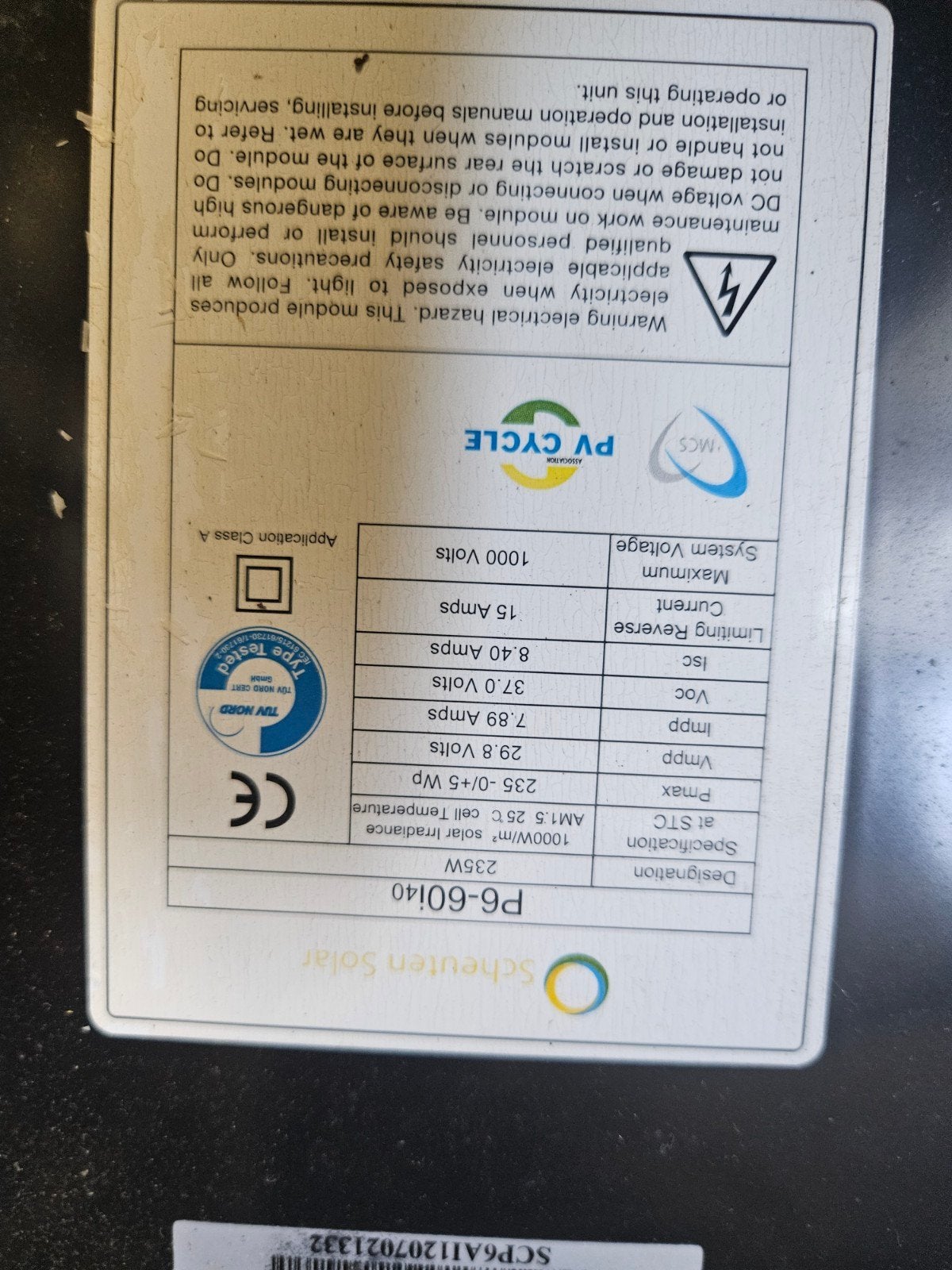 Gratis 8 zonnepanelen 235wp, Doe-het-zelf en Verbouw, Zonnepanelen en Toebehoren, Ophalen, Gebruikt, Paneel, 200 wattpiek of meer