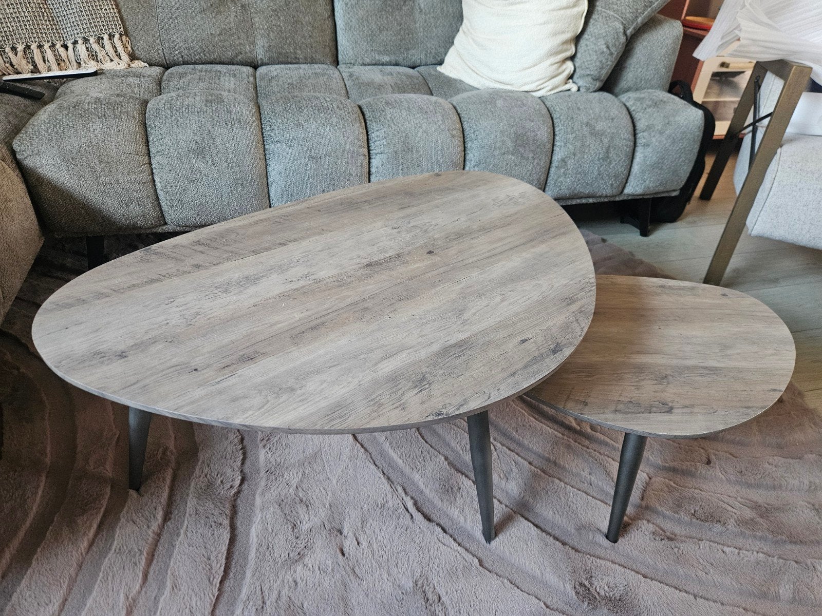 Set van 2 bijzettafels, Ophalen, Gebruikt, 50 tot 100 cm, Rond