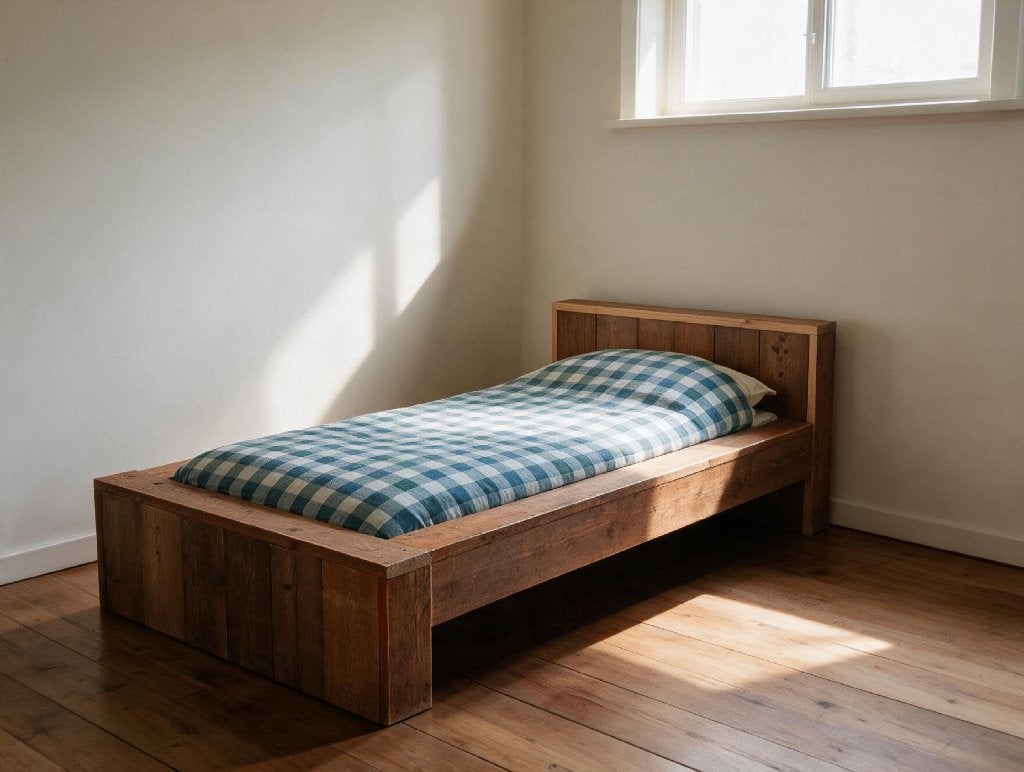 Steigerhouten tienerbed / eenpersoonsbed Storm 90x200, Huis en Inrichting, Ophalen, Gebruikt, 90 cm, Eenpersoons