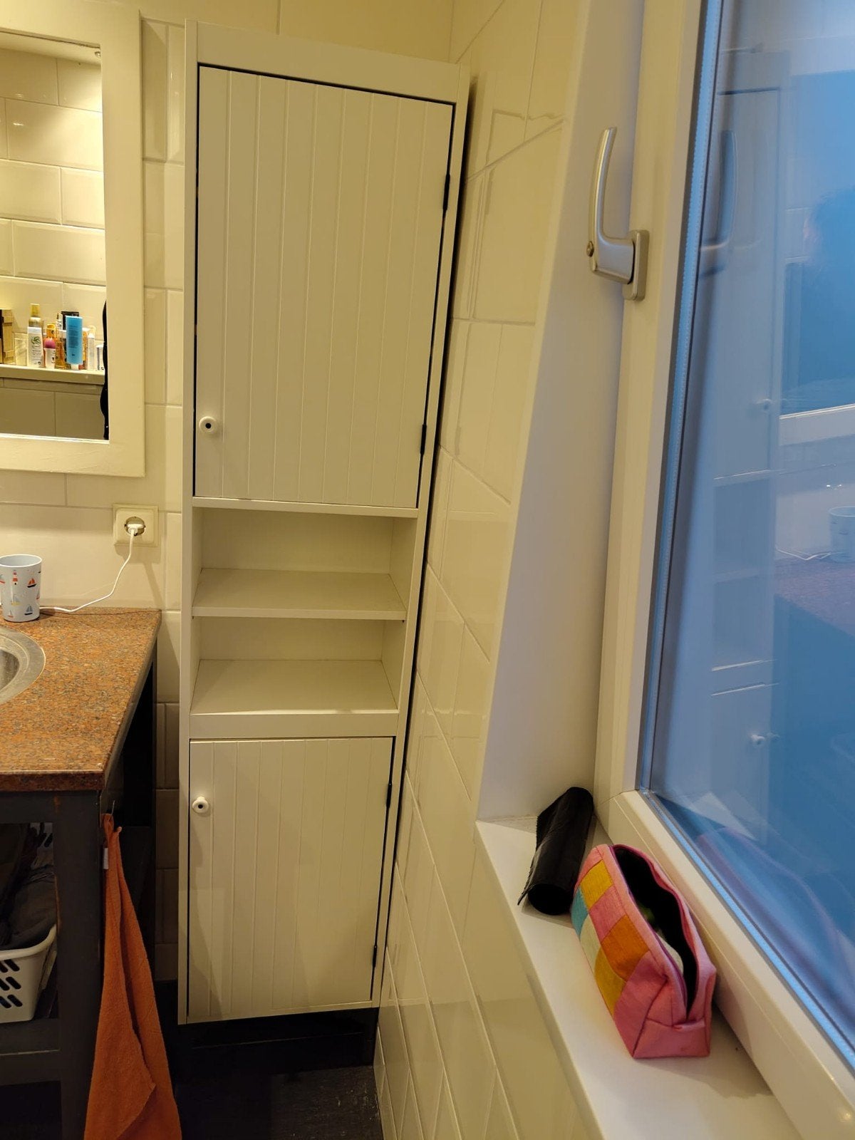 badkamer kast, Huis en Inrichting, Badkamer | Badkamermeubels, Ophalen, (Half)hoge kast, Minder dan 50 cm, Gebruikt