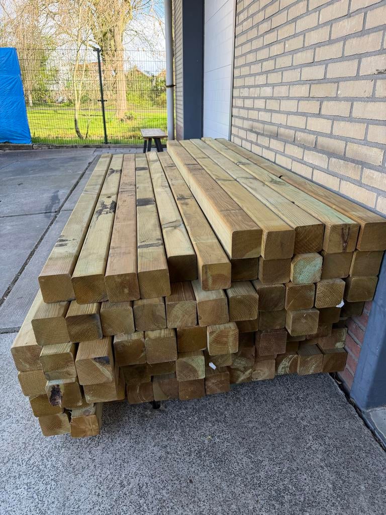 Tuinpaal geimpregneerd groen hout 220x8.8x8.8, Tuin en Terras, Palen, Balken en Planken, Ophalen of Verzenden, Nieuw, 180 tot 250 cm