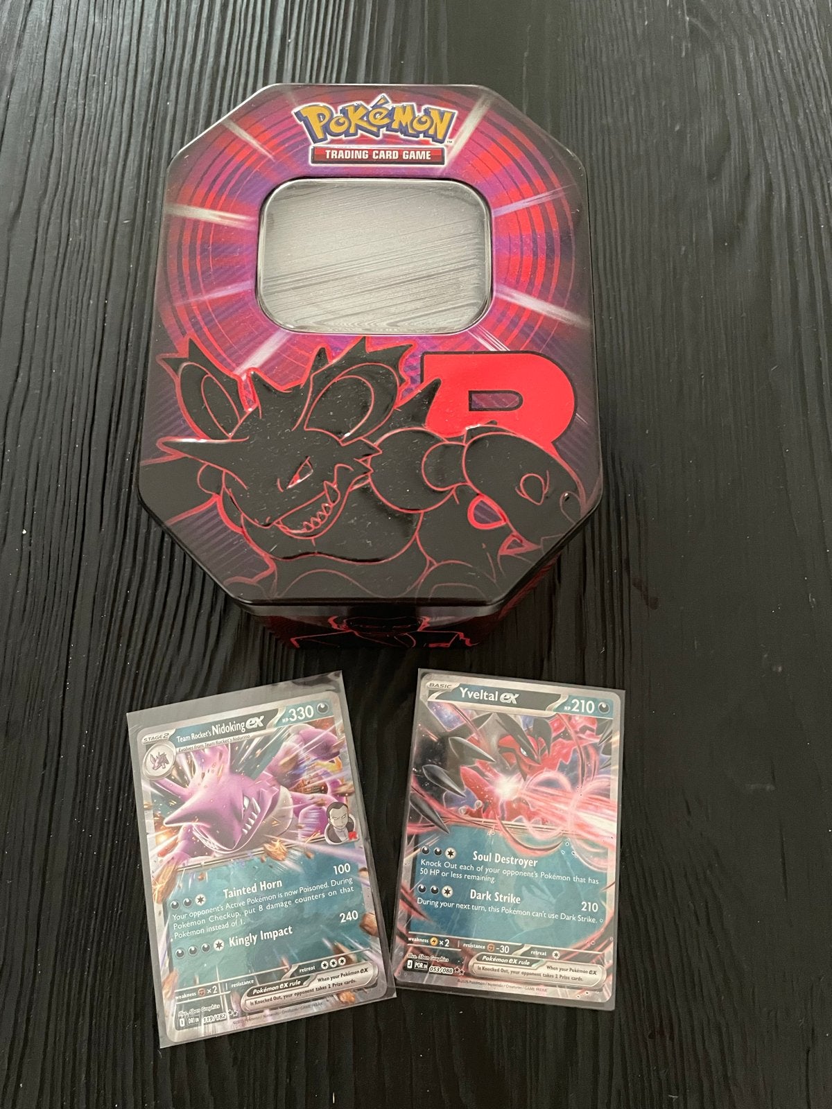Pokémon kaarten + 2 EX kaarten in bewaarblik, Hobby en Vrije tijd, Verzamelkaartspellen | Pokémon, Ophalen of Verzenden, Gebruikt