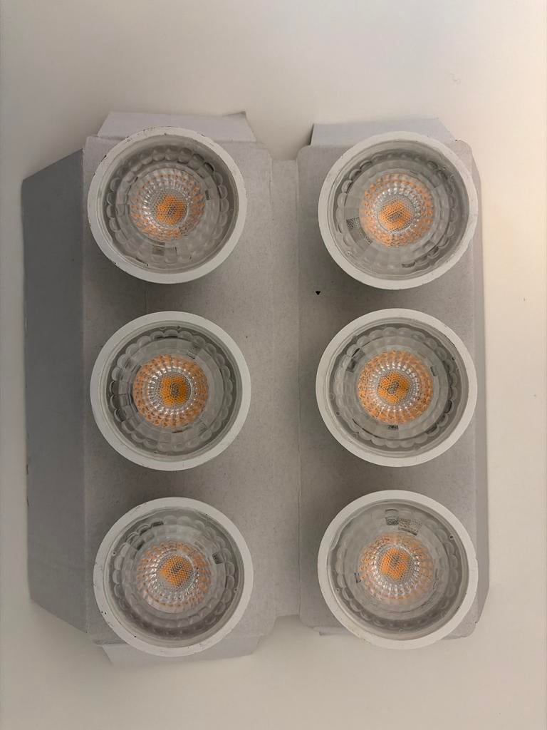 6x LED GU10 Spots 5W 2700K Warm Wit, Huis en Inrichting, Lampen | Losse lampen, 30 tot 60 watt, Led-lamp, Gebruikt, Bipin of Steekvoet