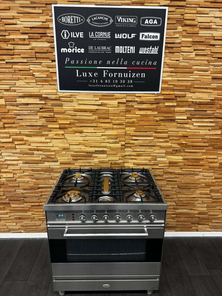 🔥Boretti Fornuis 80cm RVS 1 elektrische oven 5 pits, Niet ingevuld, 60 cm of meer, Niet ingevuld, Ophalen of Verzenden
