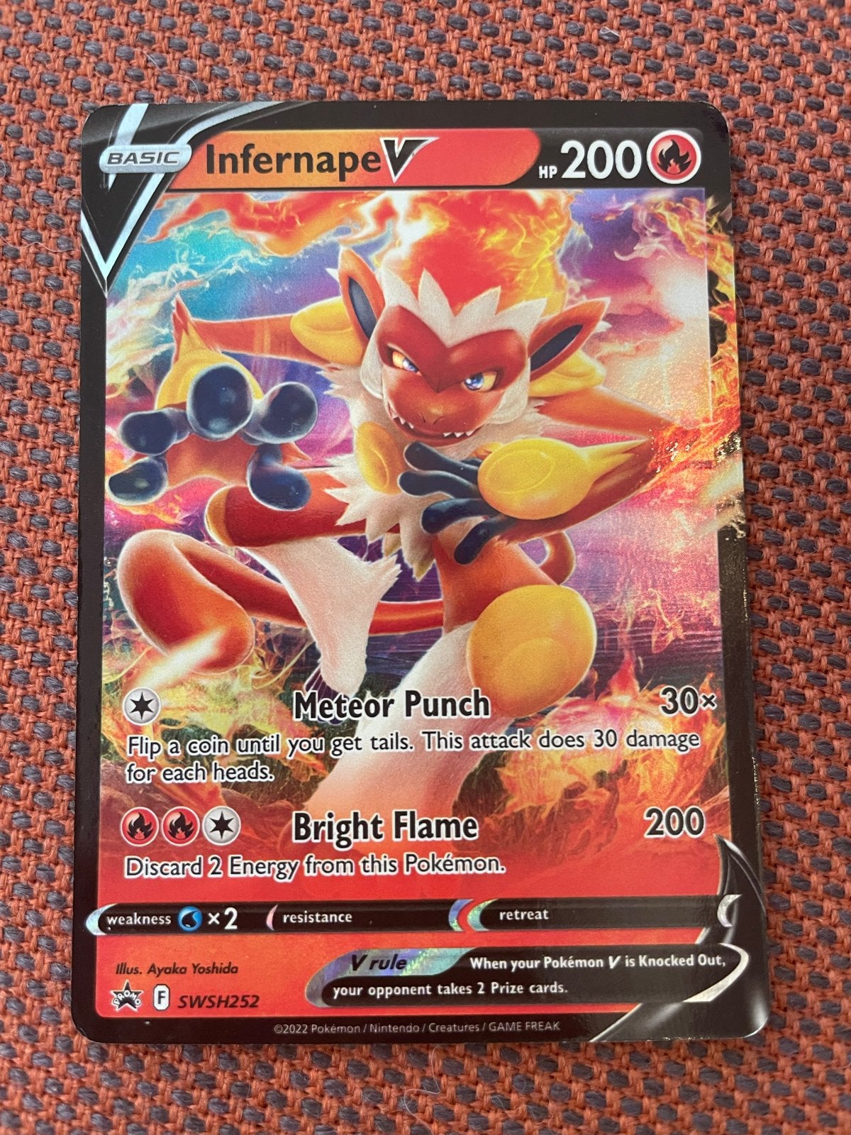 Infernape V SWSH252 Pokémon Kaart - Nieuwstaat, Verzenden, Zo goed als nieuw, Losse kaart