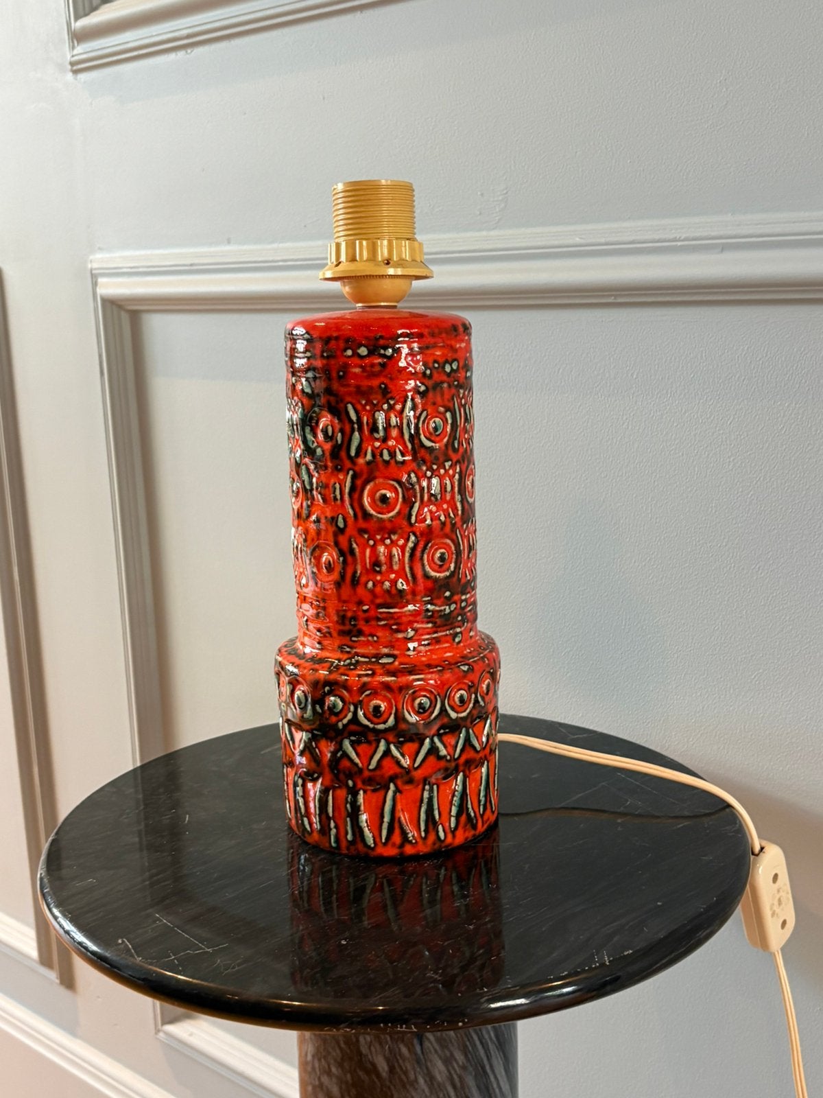Vintage keramiek lamp - niet getest, Ophalen, Zo goed als nieuw, Keramiek, Vintage