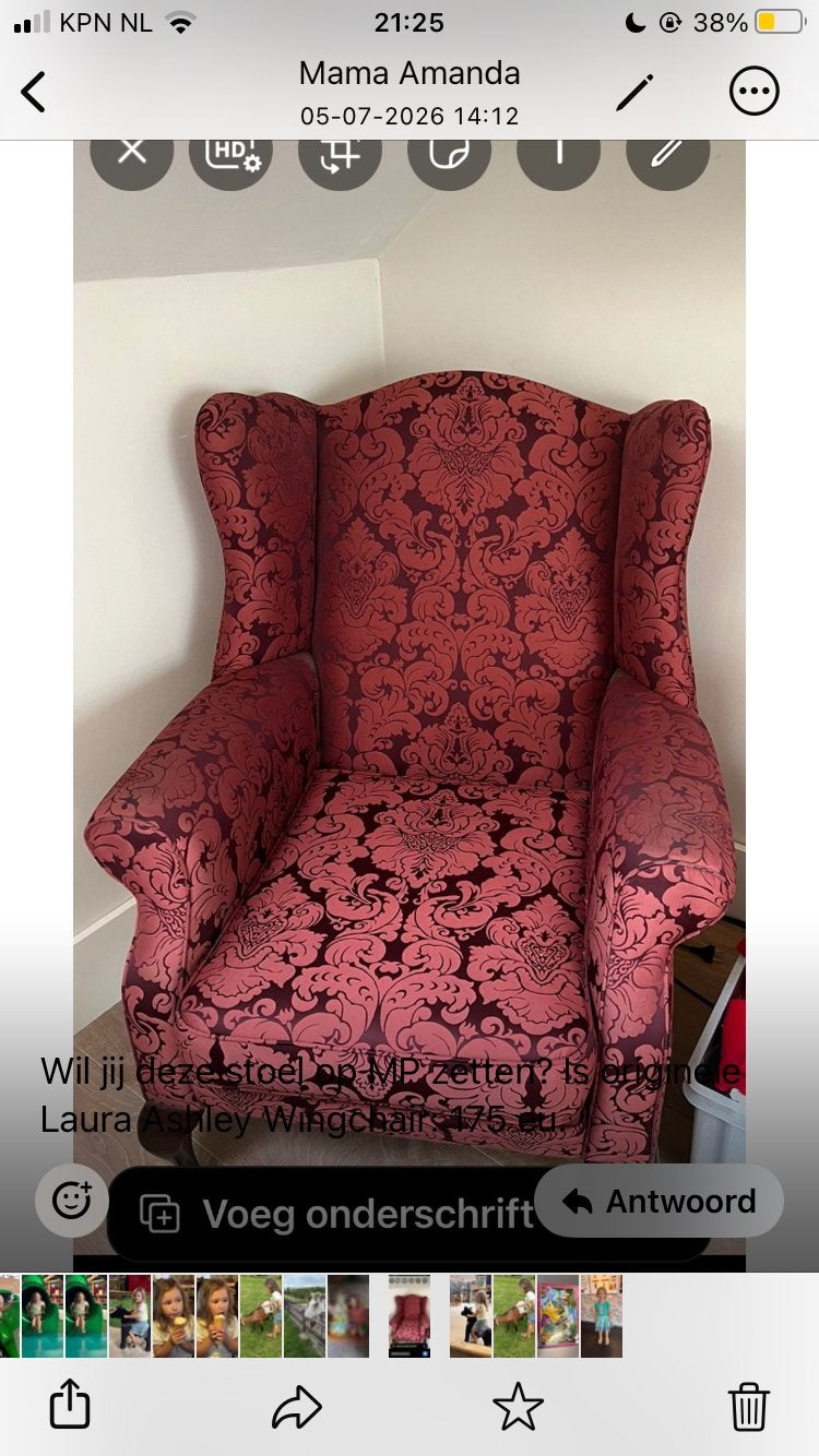 Echte Engelse Wingchair Antiek, Eenpersoons, 75 tot 100 cm, Ophalen of Verzenden, Zo goed als nieuw