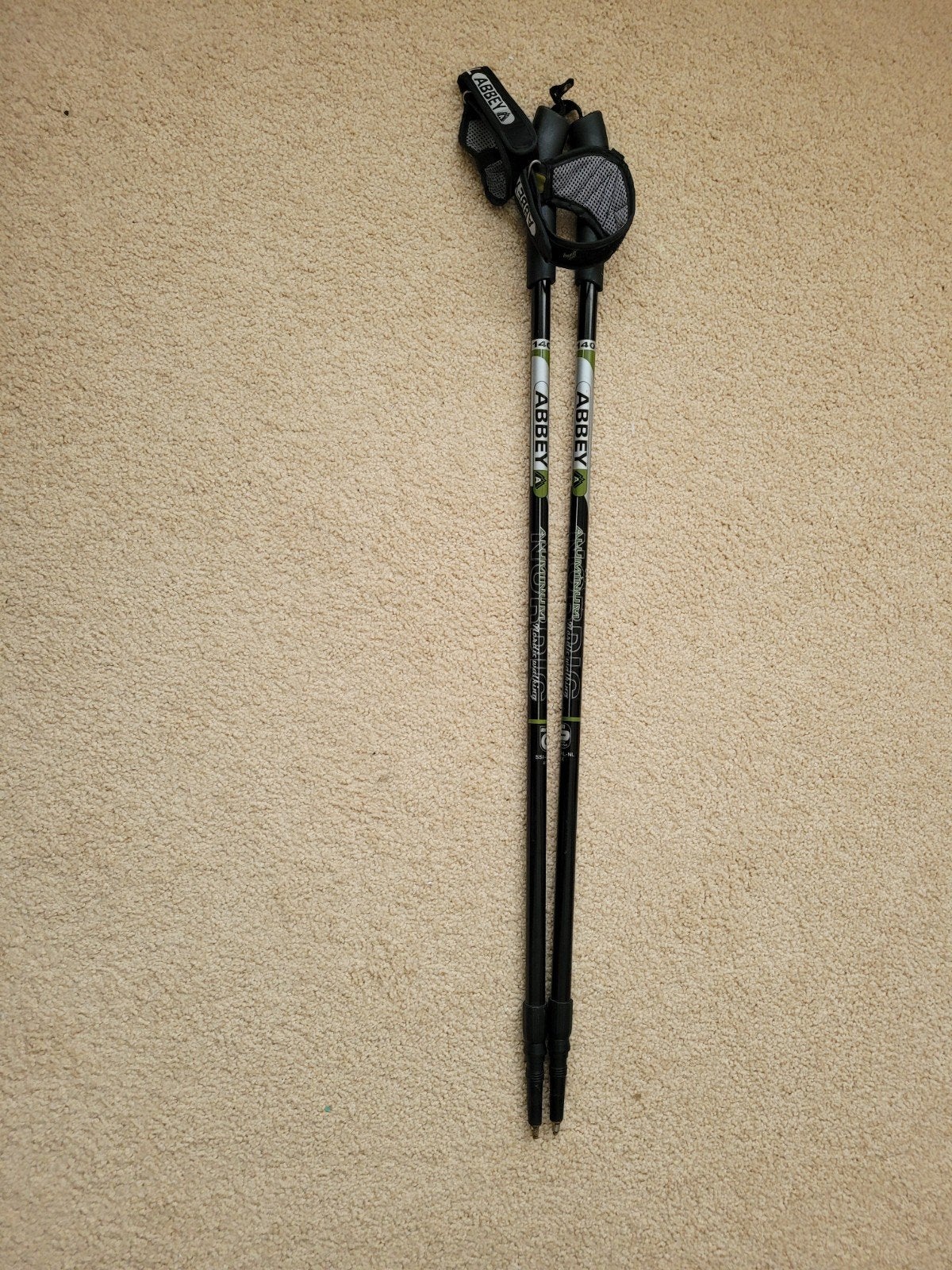 Abbey Nordic Walking stokken van aluminium, Verstelbaar, Sport en Fitness, Ophalen of Verzenden, Gebruikt, Wandelstok