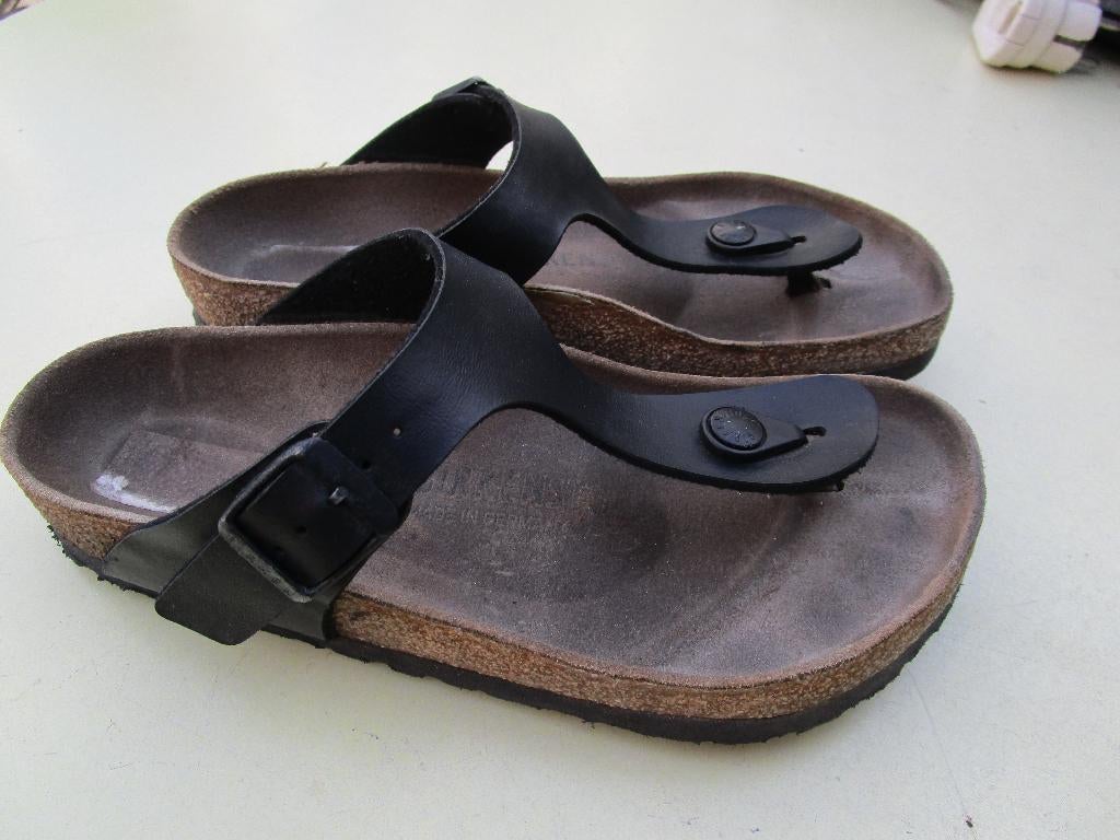 Birkenstock zwarte slippers, maat 35., Gebruikt, Jongen of Meisje, Overige typen, Ophalen of Verzenden