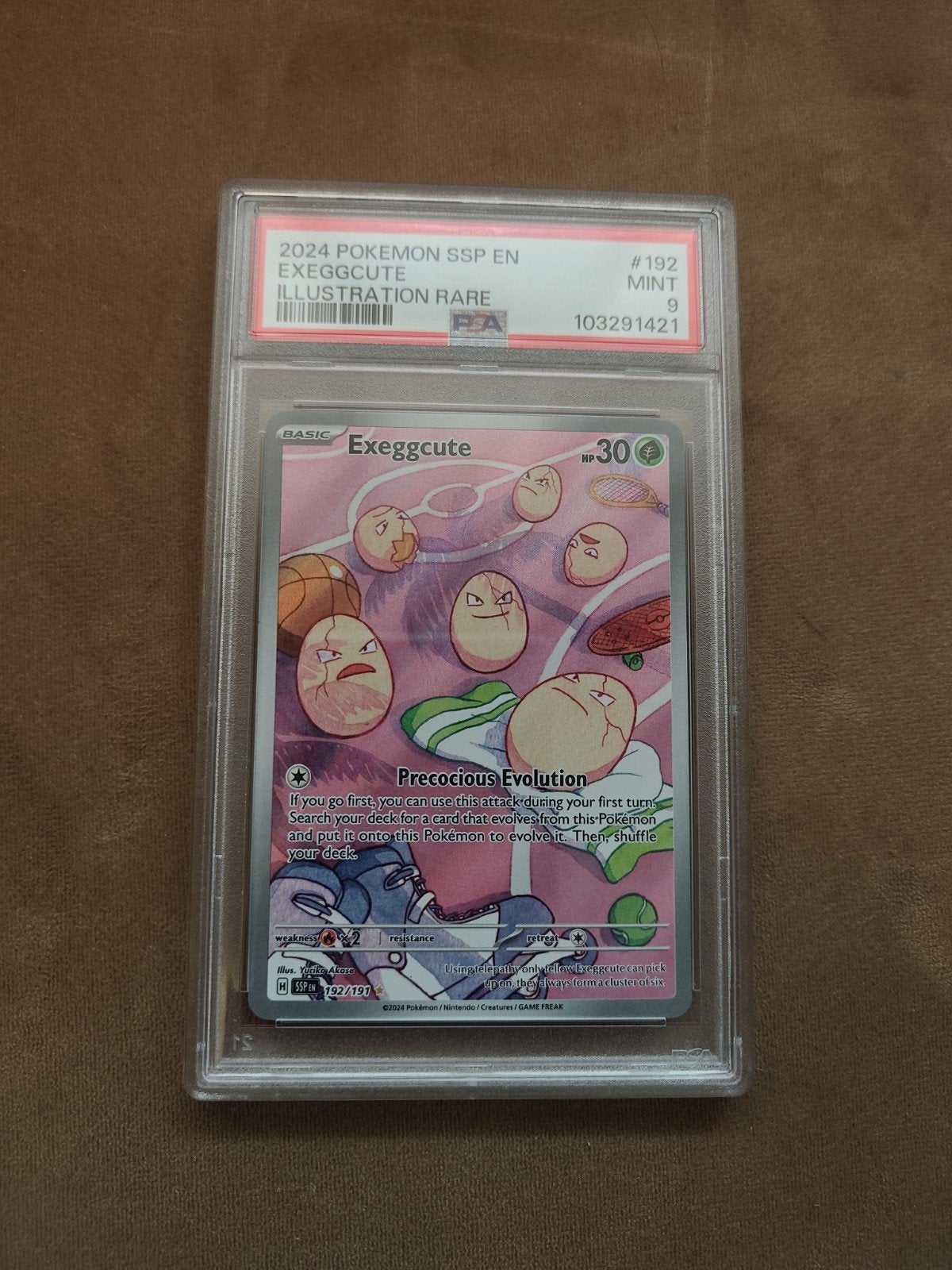 Pokemon Exeggcute 192 PSA 9 MINT - psa Slab, Ophalen of Verzenden, Nieuw, Losse kaart, Foil