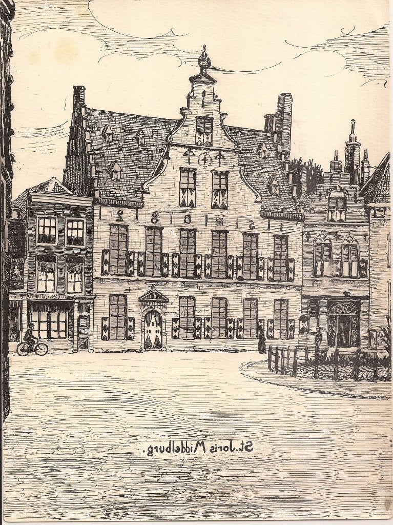 Middelburg St. Joris tekening Sievers 1948, Ophalen of Verzenden