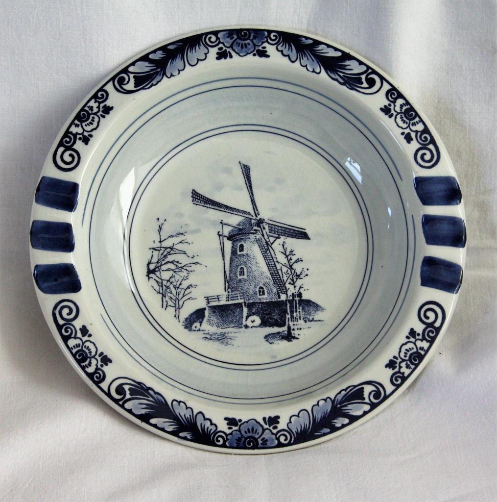 Delfts blauw boord / Molen 'de Leest' Lieshoudt, Antiek en Kunst, Ophalen of Verzenden