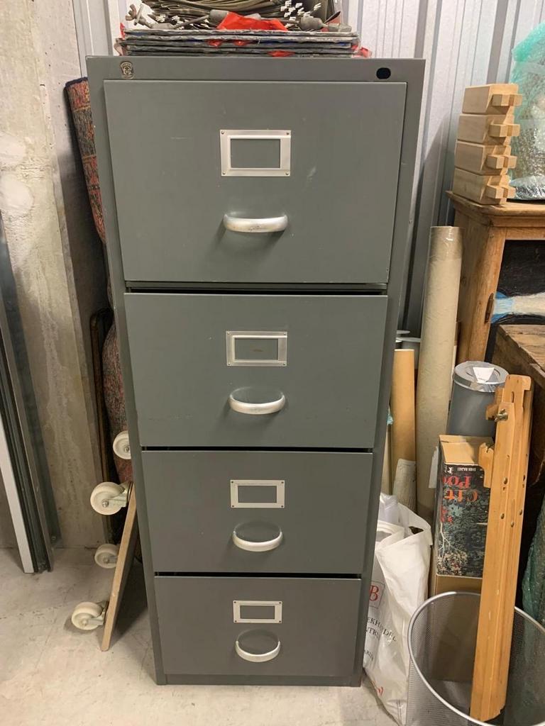 Grijze Gispen-Holland vintage metalen industriële ladekast, Huis en Inrichting, Kasten | Ladekasten, Ophalen, Minder dan 50 cm