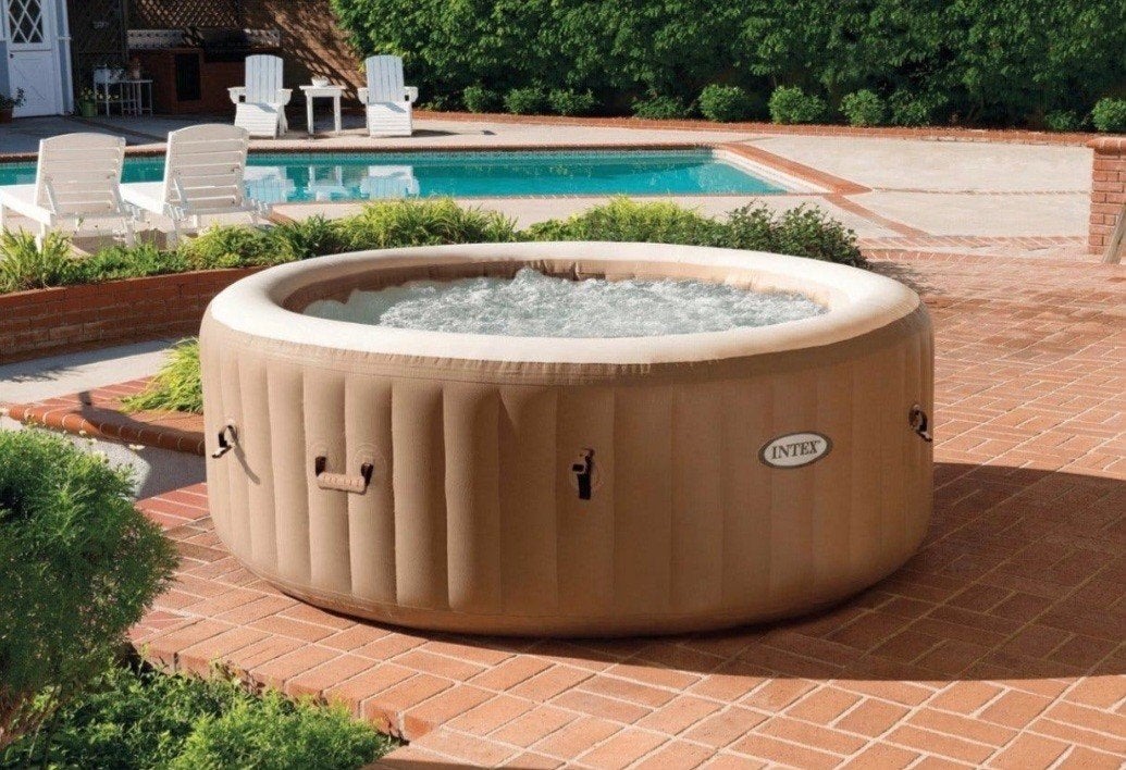 Intex PureSpa opblaasbare jacuzzi - gebruikt., Tuin en Terras, Ophalen, Gebruikt, Afdekzeil