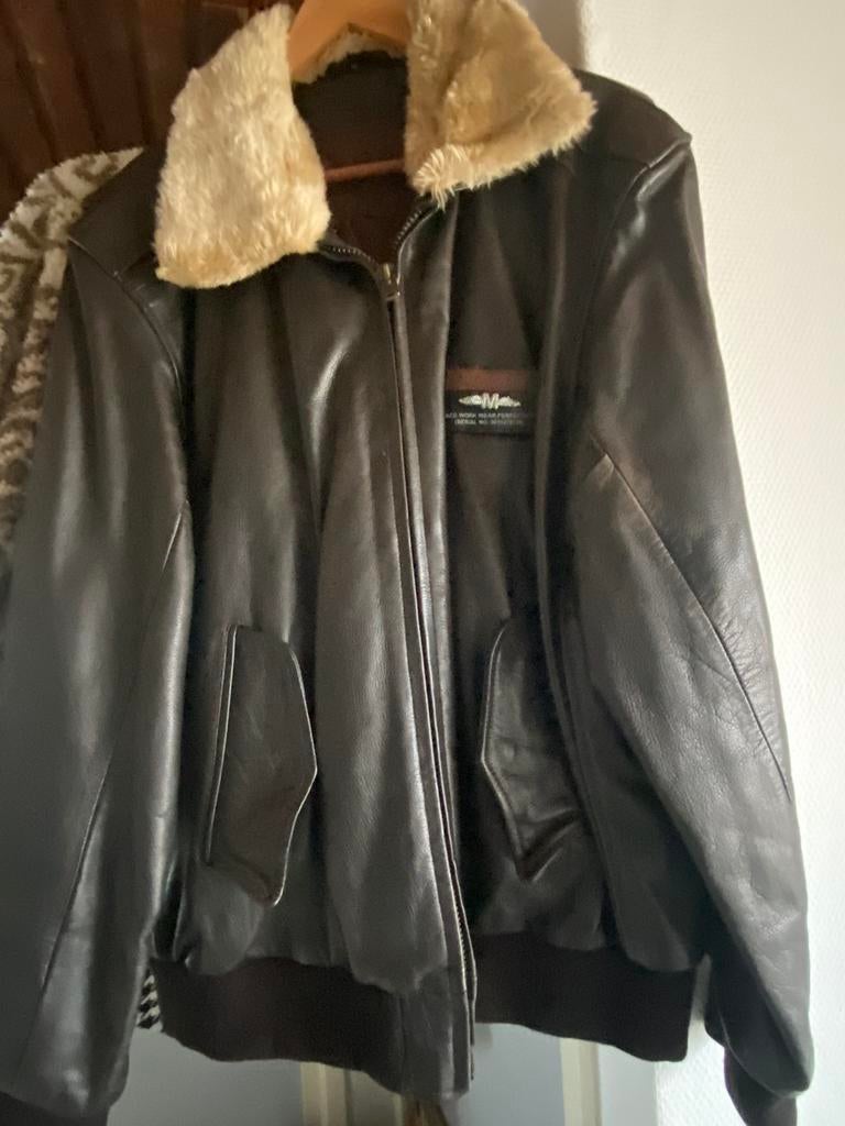Leren piloten jas zeer mooie leder maat xl, Kleding | Heren, Jassen | Winter, Ophalen of Verzenden, Nieuw, Maat 56/58 (XL), Bruin