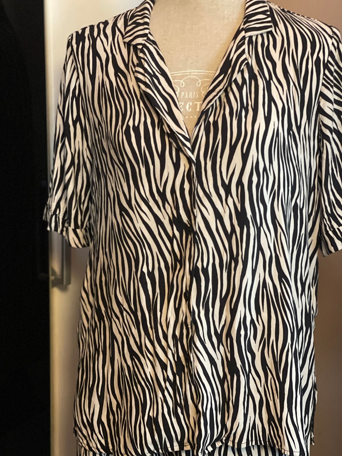 Zebraprint Blouse en Broek Set - ZARA Maat M, Zwart, Zo goed als nieuw, Lang, Ophalen
