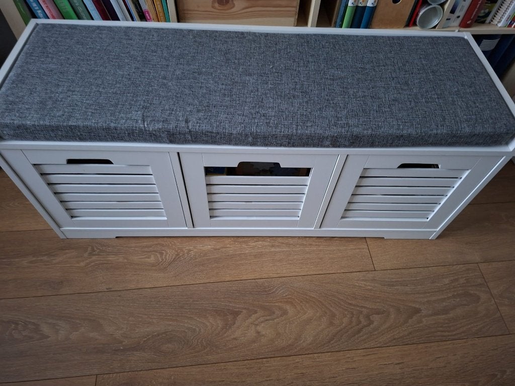 Wit kastje/bankje met 3 lades, Huis en Inrichting, Kasten | Ladekasten, Ophalen, 50 tot 100 cm, Zo goed als nieuw, 3 of 4 laden