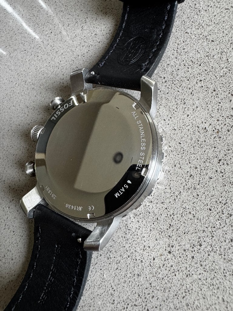 Fossil Herenhorloge JR1436 - Leer & Roestvrij Staal, Overige merken, Overige materialen, Leer, Polshorloge