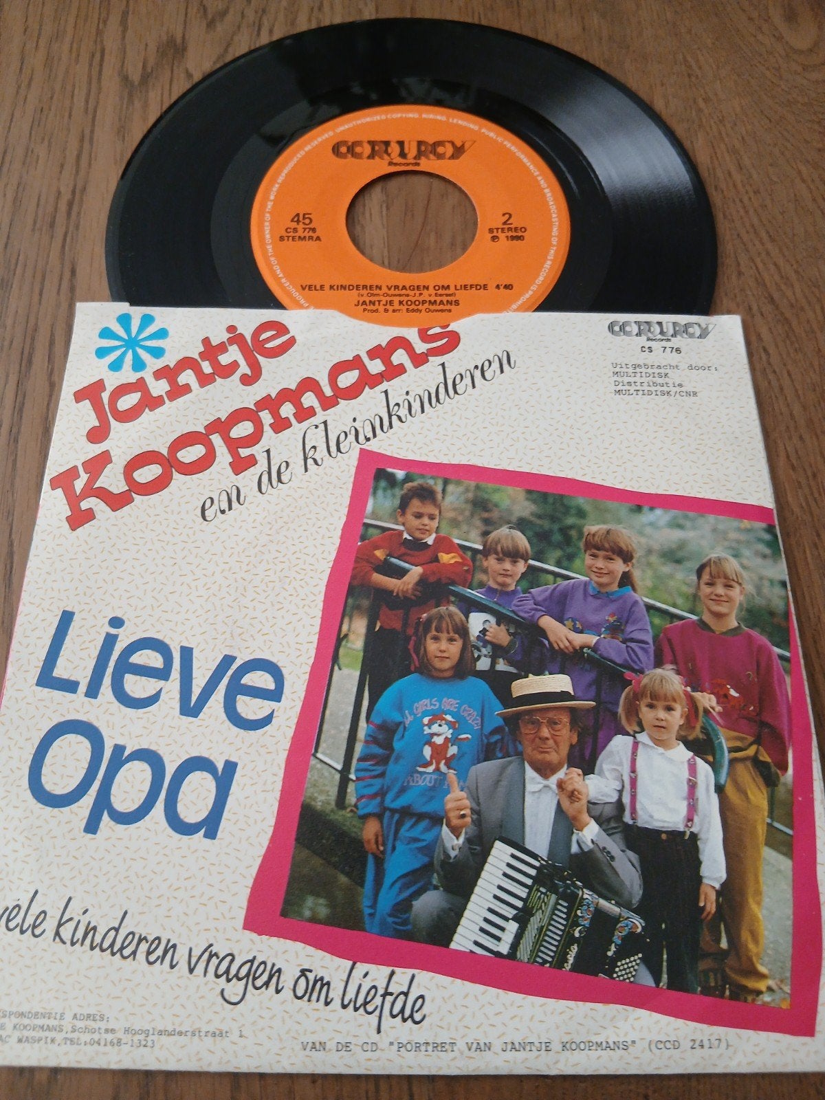 VINYL SINGLE    JANTJE KOOPMANS  1990, Ophalen of Verzenden, Zo goed als nieuw, Overige formaten, Levenslied of Smartlap