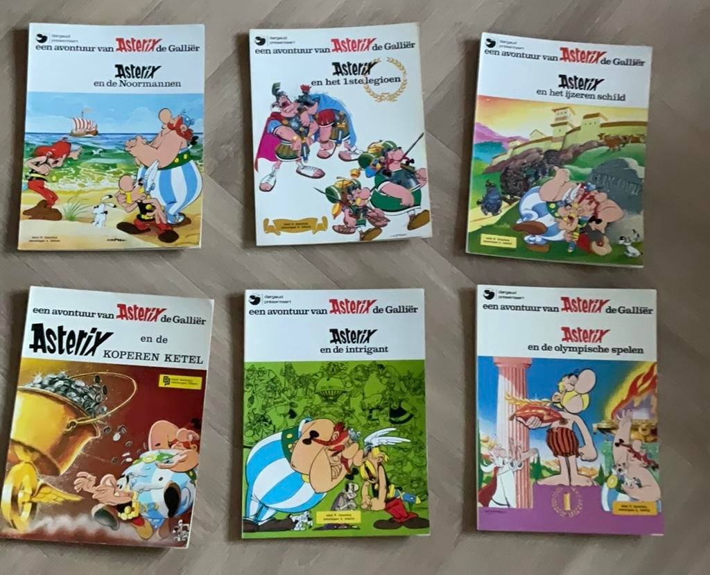 6 Asterix stripboeken: Noormannen, 1ste legioen, etc., Boeken, Stripboeken, Gelezen, Meerdere stripboeken, Ophalen of Verzenden
