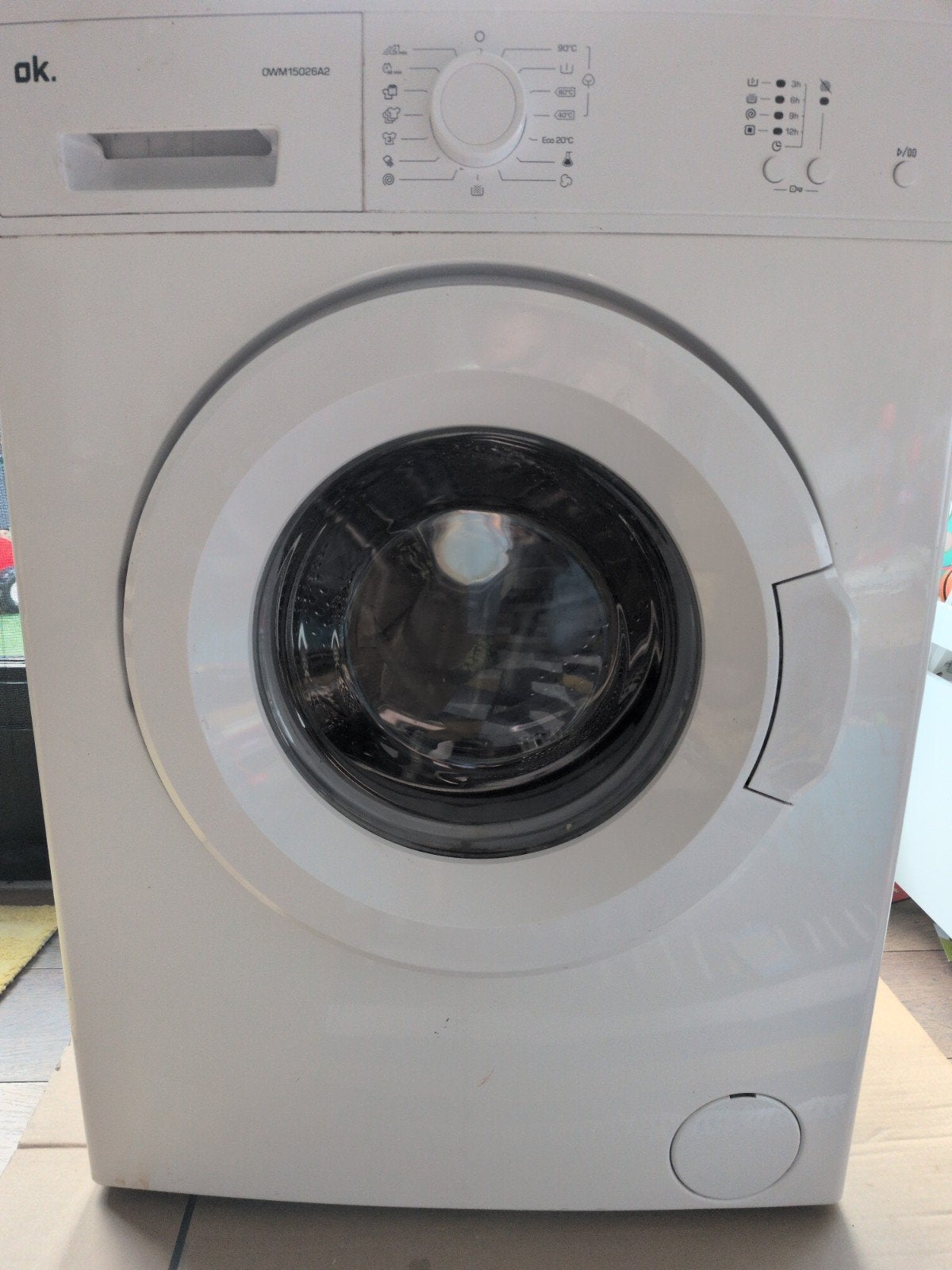OK OWM15026A2 Wasmachine defect voor onderdelen of reperatie, Ophalen, Energieklasse A of zuiniger, Voorlader, Niet werkend