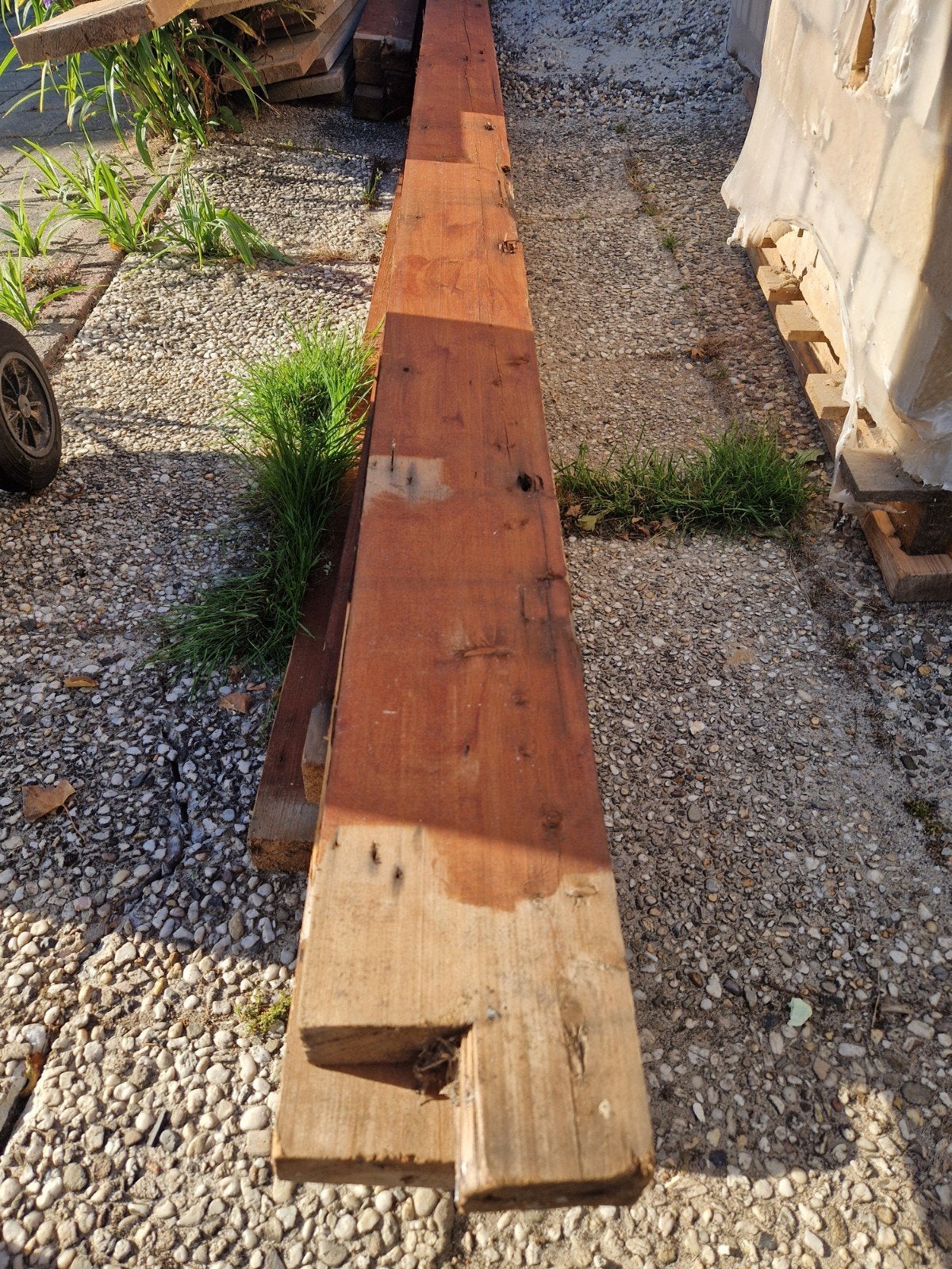 8 houten balken 15x4,5 cm – 5x 5,70 - 3x 3,10 meter lang, Ophalen, Gebruikt, 250 cm of meer, Balken