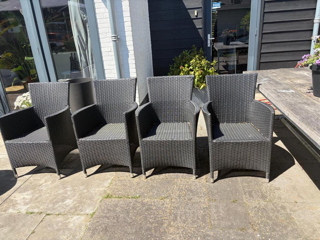 Tuinstoelen, Tuin en Terras, Ophalen, 4 zitplaatsen, Gebruikt, Rotan