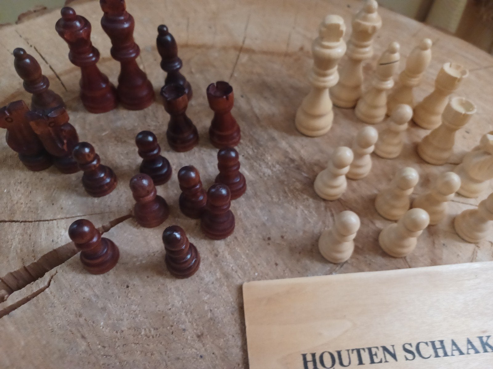 Houten Schaakstukken  schaken Koning 77 mm, Ophalen of Verzenden, Minder dan 500 stukjes, Schaken