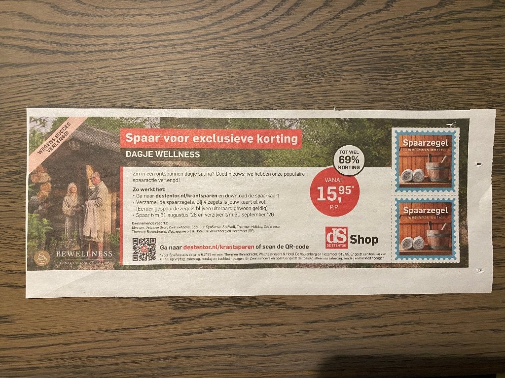 Dagje Wellness met korting, Eén persoon, Kortingsbon, Spa of Sauna