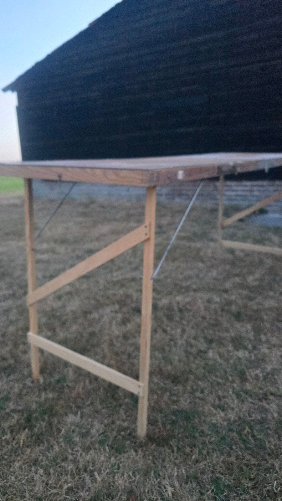 Houten klaptafel / plaktafel 176 x54cm werktafel behangtafel, Ophalen of Verzenden, Gebruikt, Minder dan 70 cm, Inklapbaar